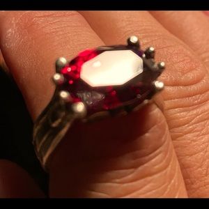 Sterling Silver stamped Sterling garnet stone